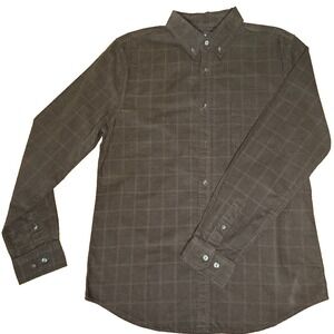 Ben Sherman NEW Men's Medium Corduroy Brown Check Cotton Shirt $109 NWT